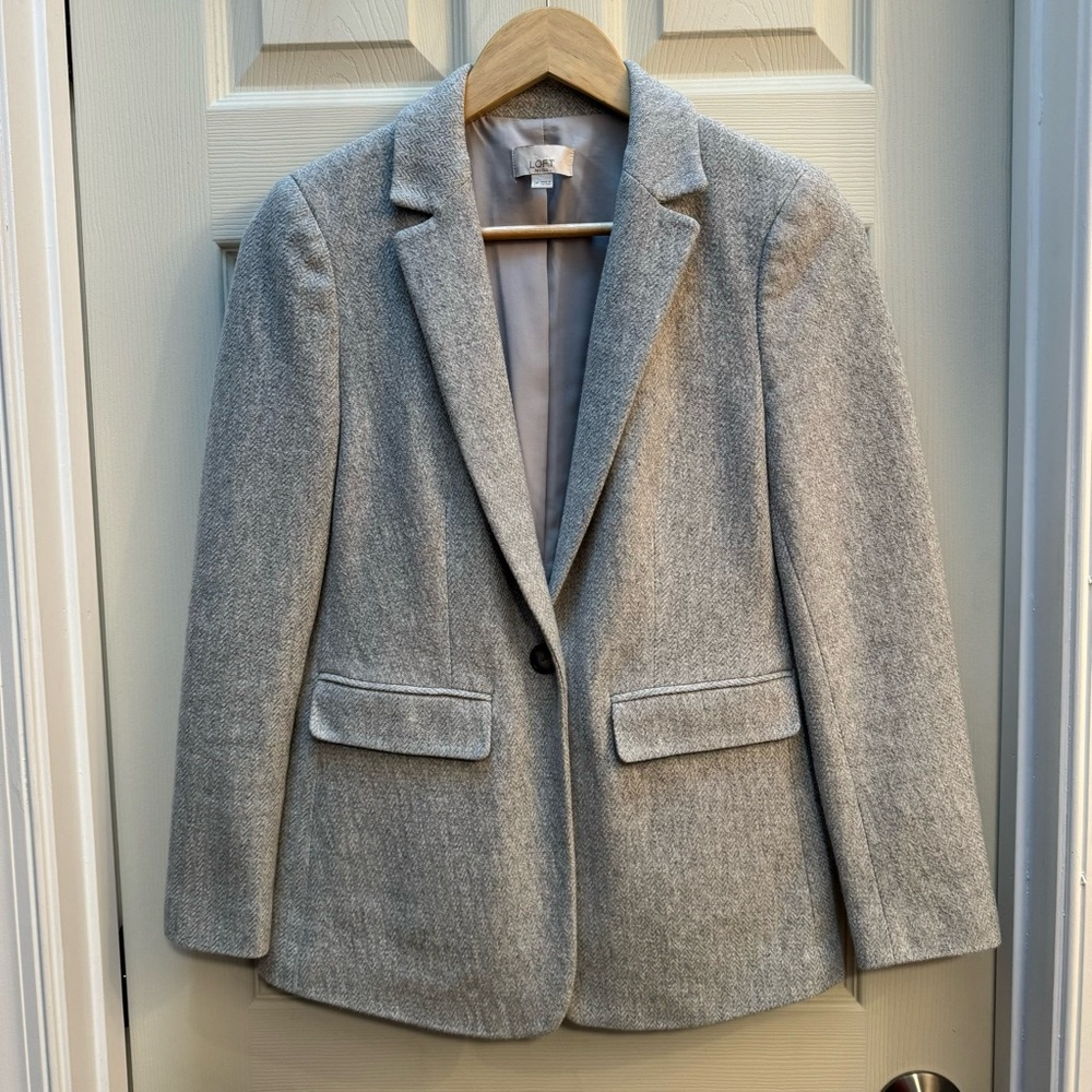 LOFT PETITE Cotton Blazer MACHINE WASHABLE